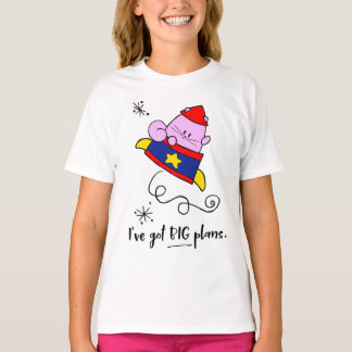 Girl Power Cartoon Astronaut Cat Girls T-shirt