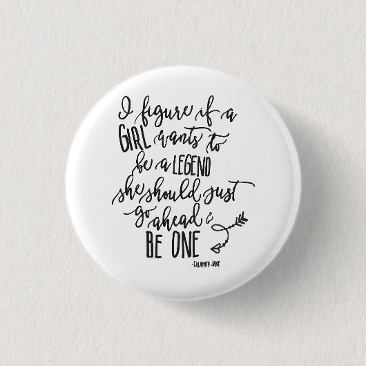 Girl Power Citaat Calligrafie Script Ronde Button 3,2 Cm (Voorkant)