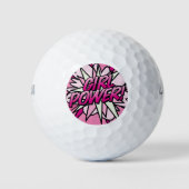 GIRL POWER Comic Book Fun Modern Pink Golfballen (Voorkant)
