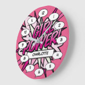 GIRL POWER Comic Book Pink Grote Klok (Hoek)