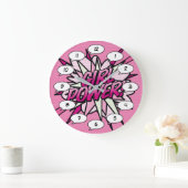 GIRL POWER Comic Book Pop Art Pink Grote Klok (Huis)
