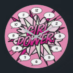 GIRL POWER Comic Book Pop Art Pink Grote Klok<br><div class="desc">Fun trendy superhero comic book popclocks that are sure to add a splash of colour to a range of rooms around your home or office. An ideal way to treat yourself or someone that you know with these coole, enige comic con designer clocks. Why not add some zap pow and...</div>