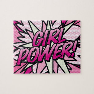 GIRL POWER Comic Book Pop Art Pink Legpuzzel
