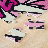 GIRL POWER Comic Book Pop Art Pink Legpuzzel (Zijkant)