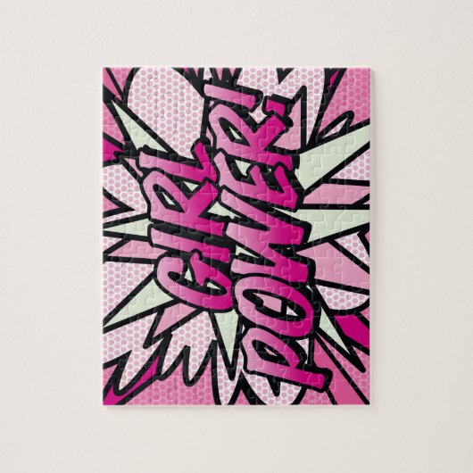 GIRL POWER Comic Book Pop Art Pink Legpuzzel (Verticaal)