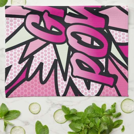 GIRL Power Comic Book Pop Art Theedoek (Gevouwen)