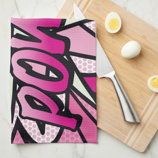 GIRL Power Comic Book Pop Art Theedoek (Quarter Fold)