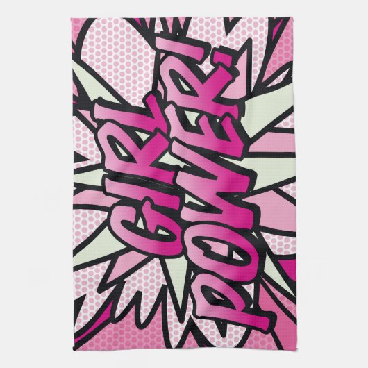 GIRL Power Comic Book Pop Art Theedoek (Verticaal)