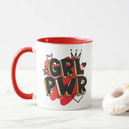 GIRL POWER, Crown & Hearts, Rood & Goud Mok