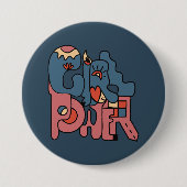 Girl Power Dark-versie Ronde Button 7,6 Cm (Voorkant)