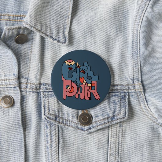 Girl Power Dark-versie Ronde Button 7,6 Cm (In situ)