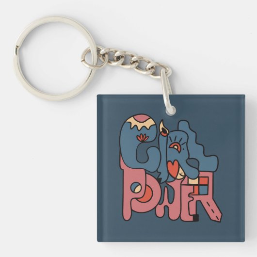 Girl Power Dark-versie Sleutelhanger (voorkant)