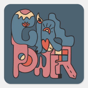 Girl Power Dark-versie Vierkante Sticker