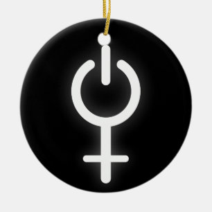 Girl Power Electronic Symbol for Gamer Vrouw Sign Keramisch Ornament