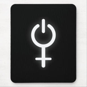 Girl Power Electronic Symbol for Gamer Vrouw Sign Muismat