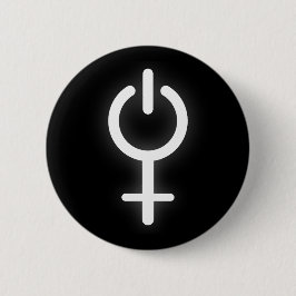 Girl Power Electronic Symbol for Gamer Vrouw Sign Ronde Button 5,7 Cm