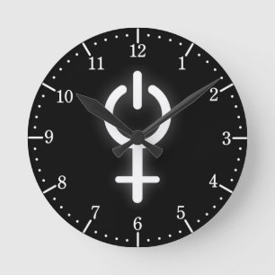 Girl Power Electronic Symbol for Gamer Vrouw Sign Ronde Klok