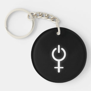 Girl Power Electronic Symbol for Gamer Vrouw Sign Sleutelhanger
