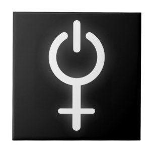 Girl Power Electronic Symbol for Gamer Vrouw Sign Tegeltje