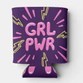 Girl power feminist slogan, violet background. blikjeskoeler (Achterkant)
