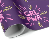 Girl power feminist slogan, violet background. cadeaupapier (Rol Hoek)