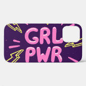 Girl power feminist slogan, violet background. Case-Mate iPhone case (Achterkant (horizontaal))