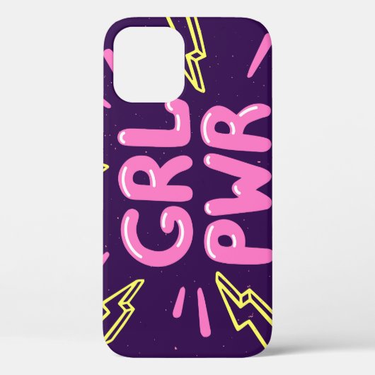 Girl power feminist slogan, violet background. Case-Mate iPhone case (Achterkant)