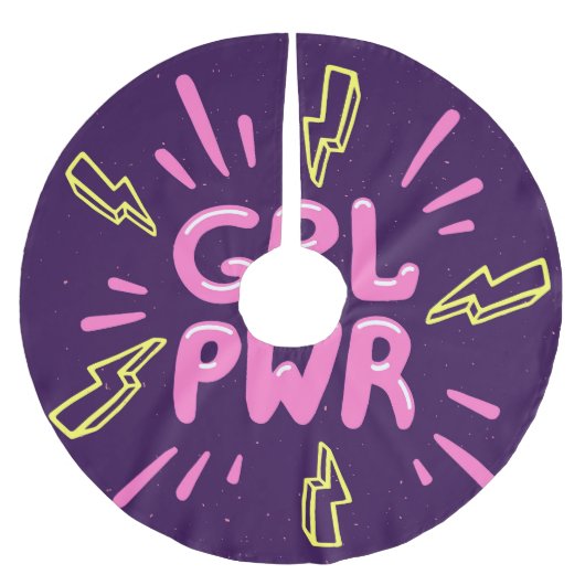 Girl power feminist slogan, violet background. kerstboom rok (Voorkant)