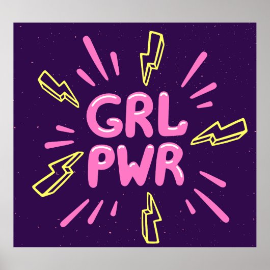 Girl power feminist slogan, violet background. poster (Voorkant)