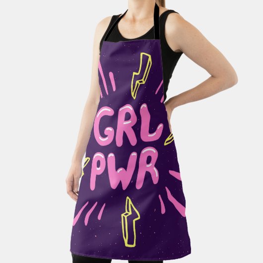 Girl power feminist slogan, violet background. schort (Insitu)