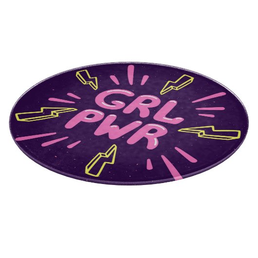 Girl power feminist slogan, violet background. snijplank (Hoek)