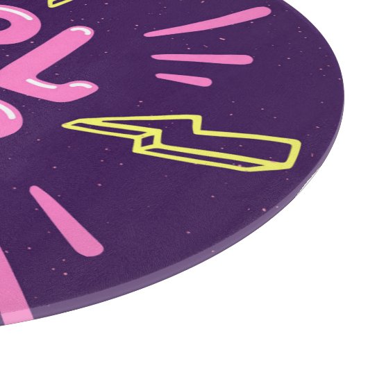 Girl power feminist slogan, violet background. snijplank (Hoek)