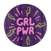 Girl power feminist slogan, violet background. snijplank (Voorkant)