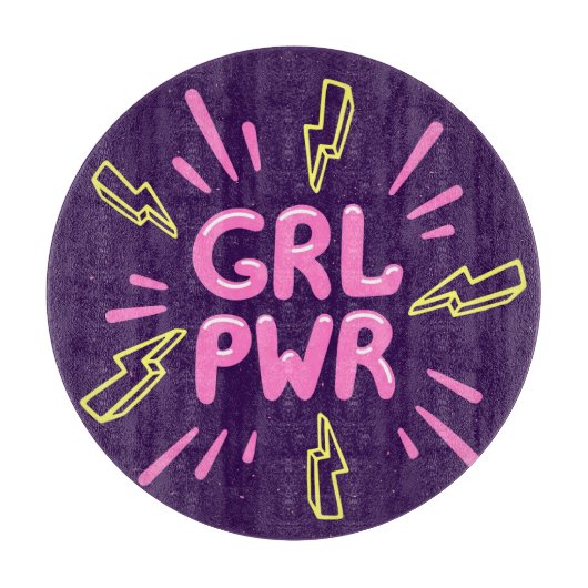 Girl power feminist slogan, violet background. snijplank (Voorkant)