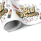 Girl Power:  feministisch glitter. Cadeaupapier (Rol Hoek)