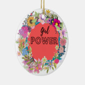 Girl Power Floral Design Keramisch Ornament (Rechts)
