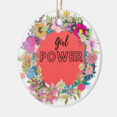 Girl Power Floral Design Keramisch Ornament (Links)