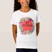 Girl Power Floral Design T-shirt (Voorkant)