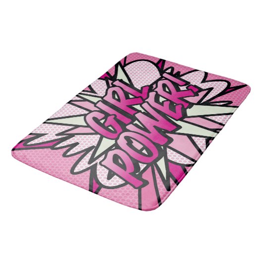 GIRL Power Fun Retro Comic Book Pop Art Badmat (Gekanteld)