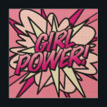 GIRL Power Fun Retro Comic Book Pop Art Hout Afdruk<br><div class="desc">Een cool,  trendy en leuk stripverhaal pop art design dat de wham,  zap,  pow in je huis en je dag zet. Ontworpen door ComicBookPop© op www.zazzle.com/comicbookpop*</div>