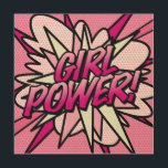 GIRL Power Fun Retro Comic Book Pop Art Hout Afdruk<br><div class="desc">Een cool,  trendy en leuk stripverhaal pop art design dat de wham,  zap,  pow in je huis en je dag zet. Ontworpen door ComicBookPop© op www.zazzle.com/comicbookpop*</div>