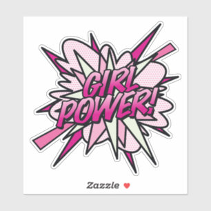 GIRL Power Fun Retro Comic Book Pop Art Sticker