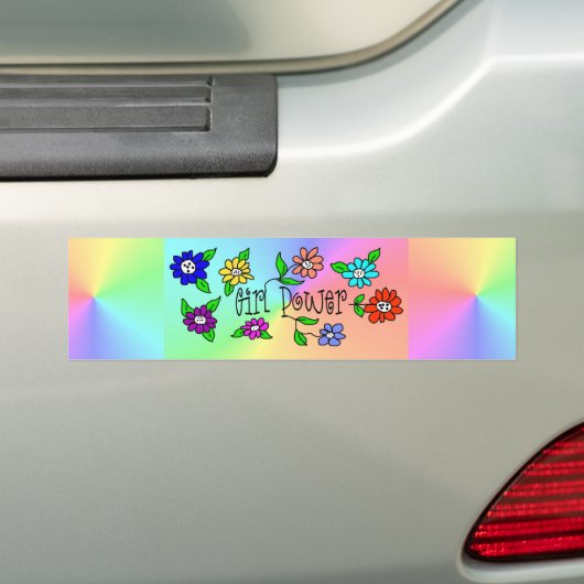Girl Power Gradient Colored Bumpersticker (Op auto)