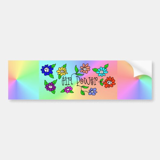 Girl Power Gradient Colored Bumpersticker (Voorkant)