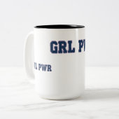 Girl Power - GRL PWR Tweekleurige Koffiemok (Voorkant links)