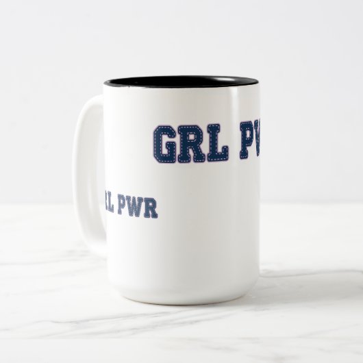 Girl Power - GRL PWR Tweekleurige Koffiemok (Voorkant links)