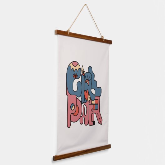 Girl Power Hangend Wandkleed (Gebogen)