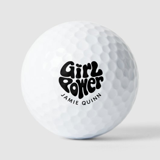 Girl Power Heart Custom Text or Name Golfballen (Voorkant)