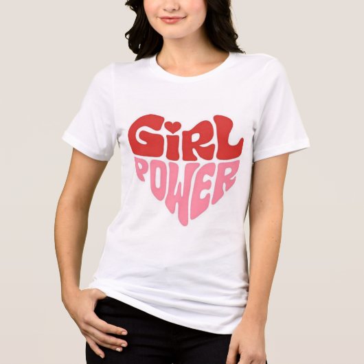 Girl Power Heart Design Tri-Blend Shirt (Voorkant)