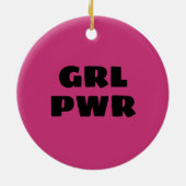 Girl Power Keramisch Ornament (Achterkant)